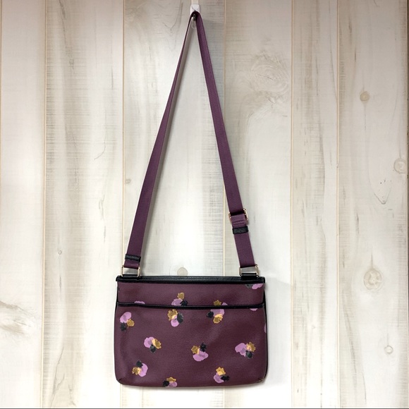 NWOT Coach Taylor Purple Floral Print Crossbody - Picture 9 of 10